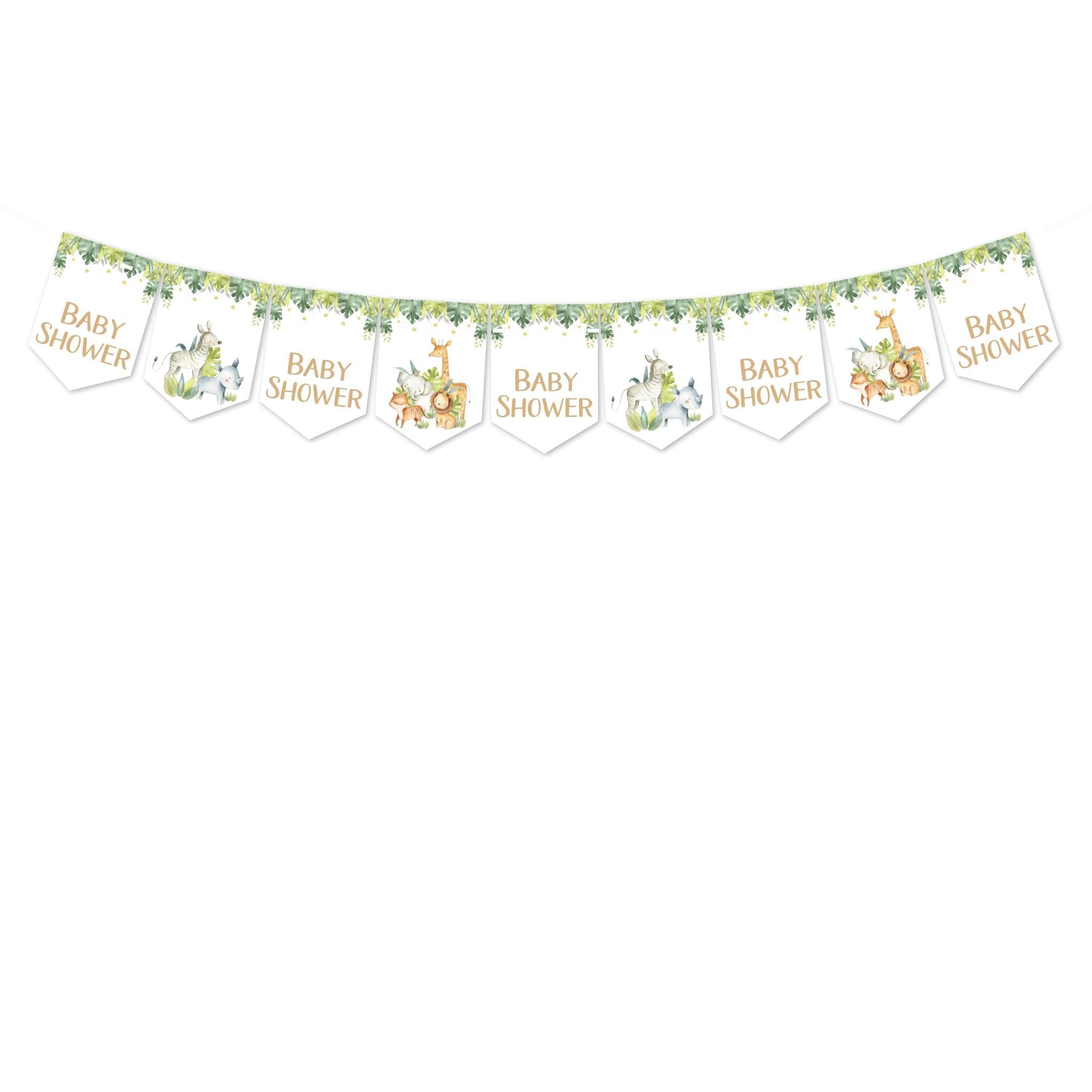 Pink Bee Parties Safari Themed Baby Shower Banners 'BABY SHOWER' - 9 Flag