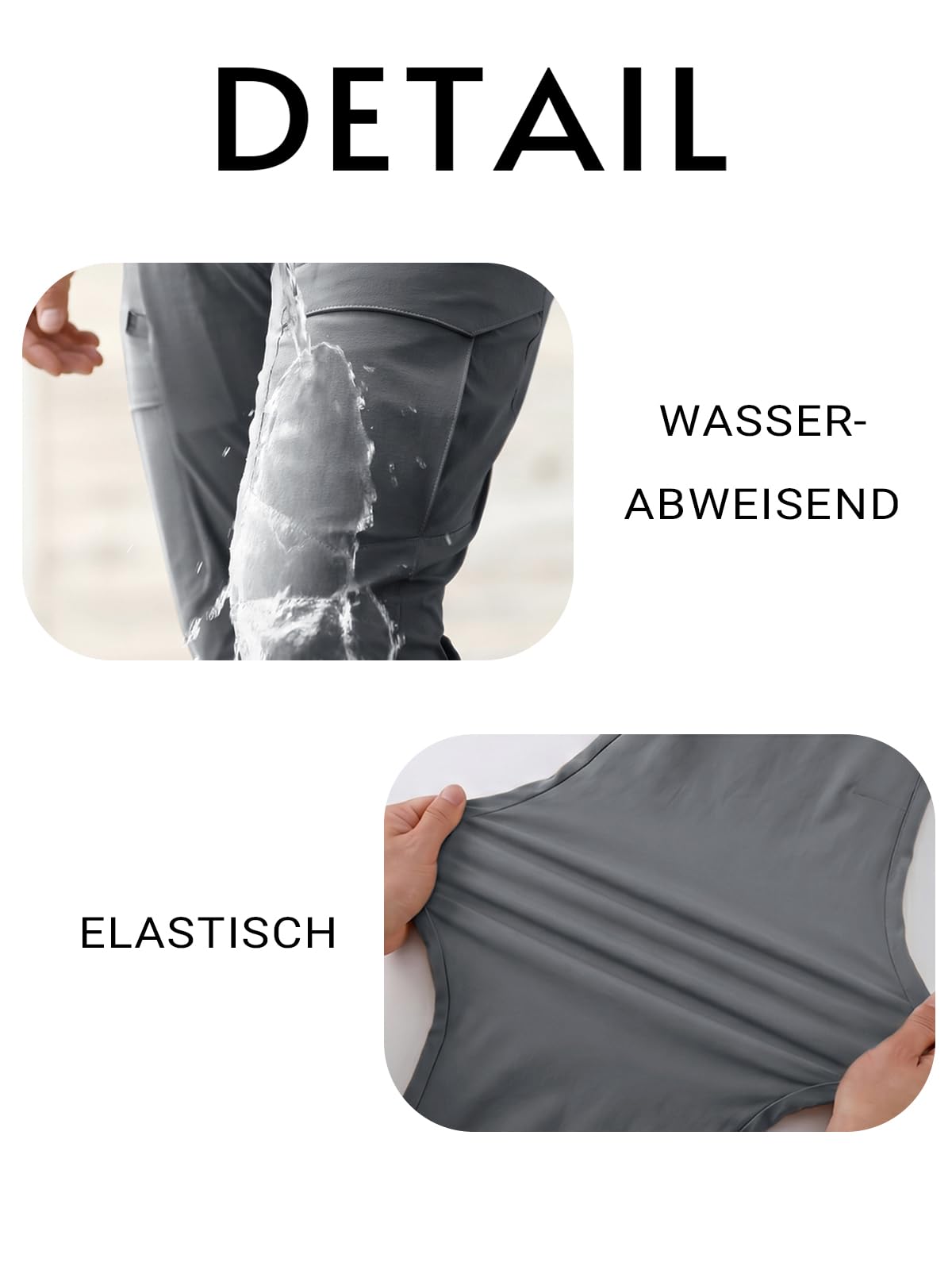 Runcati Pantaloni da trekking da uomo, impermeabili, traspiranti, leggeri, con tasche multiple, chiusura lampo, funzionali, ad asciugatura rapida