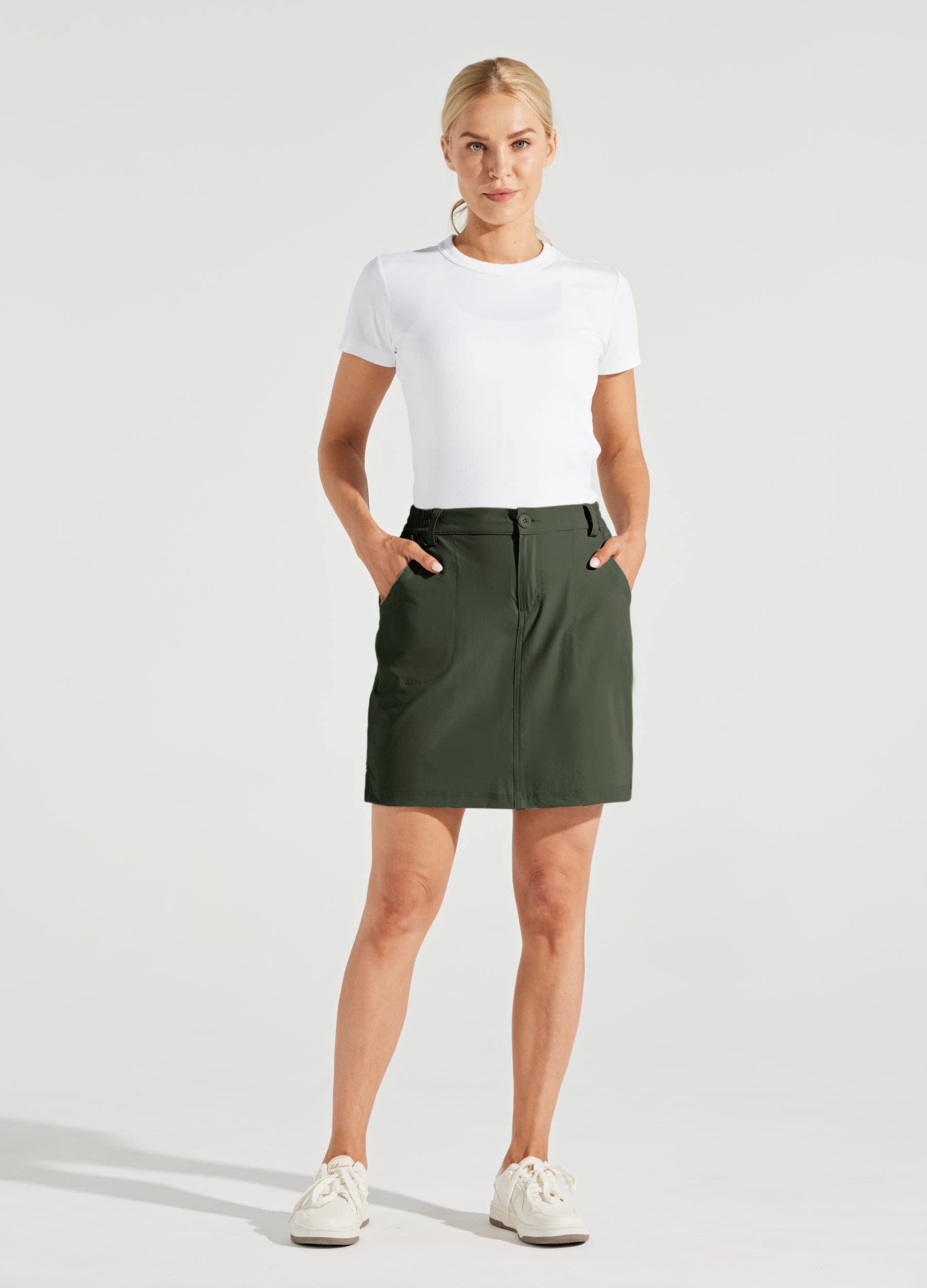 Willit Jupe-short de golf pour femme avec poches zippées UPF 50+ Séchage rapide