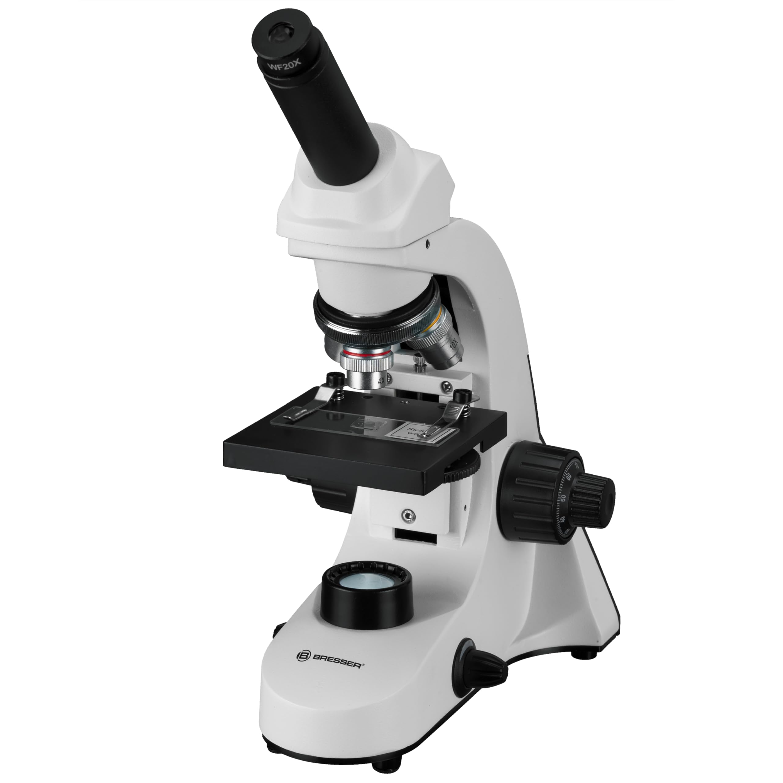 Bresser Microscopio 40x-1600x con Luz LED Superior e Inferior Enfoque Fino & Soporte para Smartphone