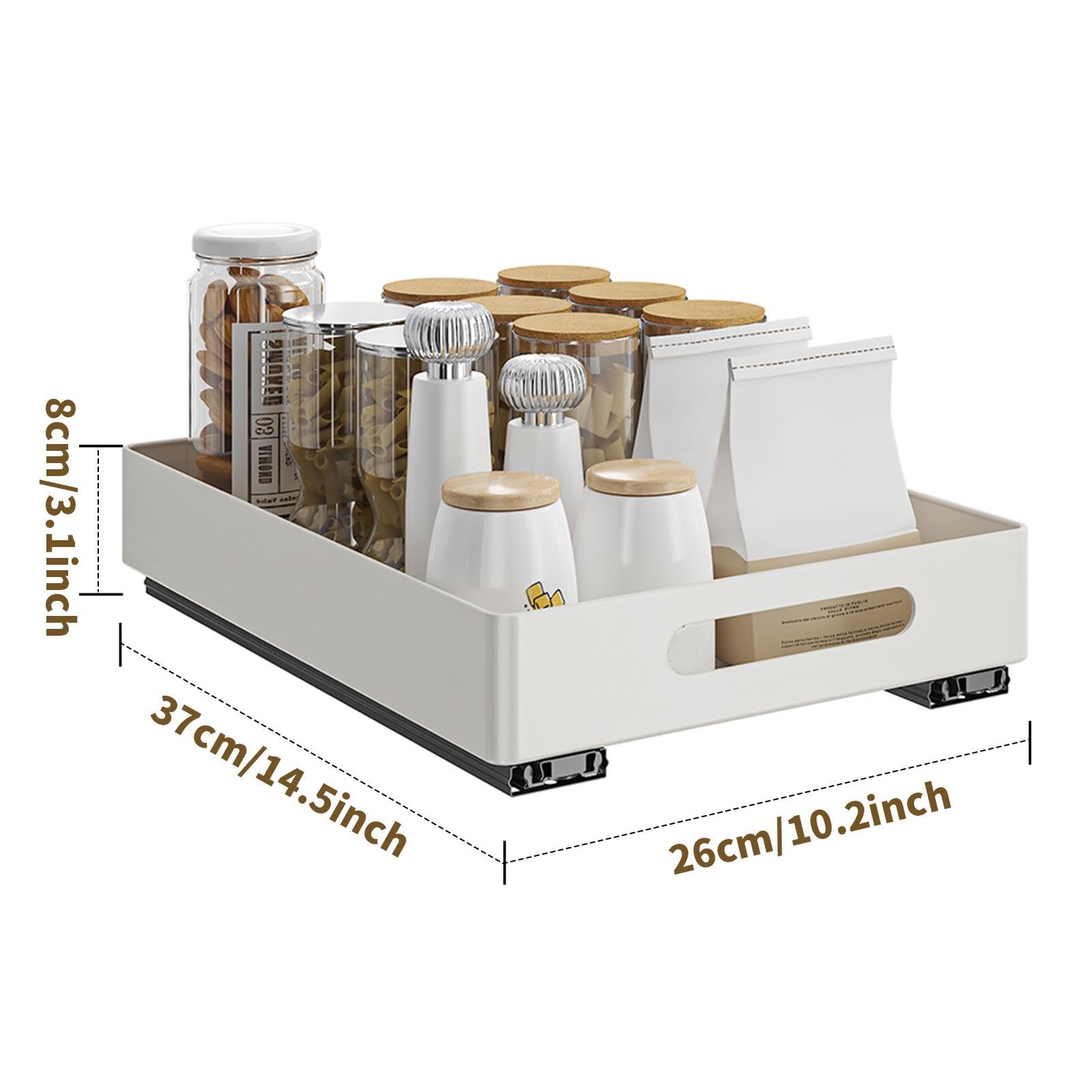 QWORK Zwart Kruidenrek Uitschuifbare Spice Organizer Lade Liner voor