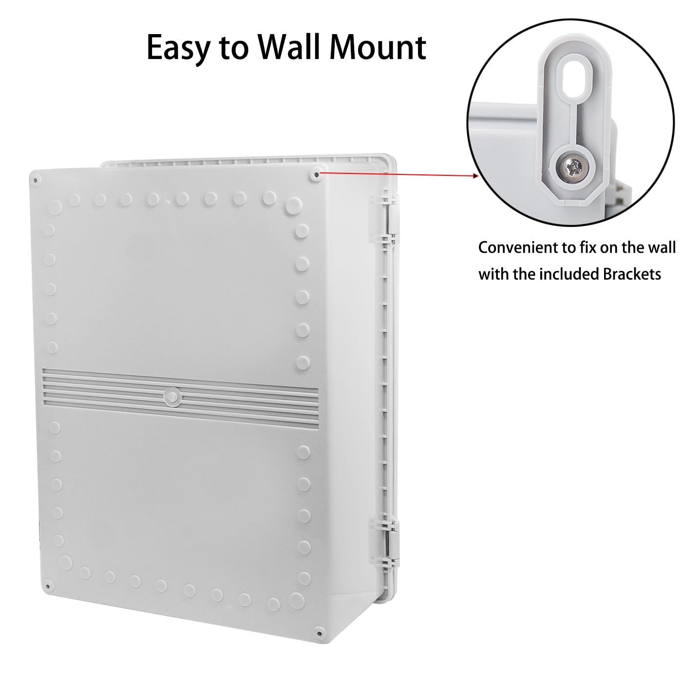 Waterproof Outdoor Electrical Box Junction Box Weatherproof IP67 ABS Plastic Enclosure Switch Router Project Box with Wall Bracket 15.4"x11.4"x6.3"