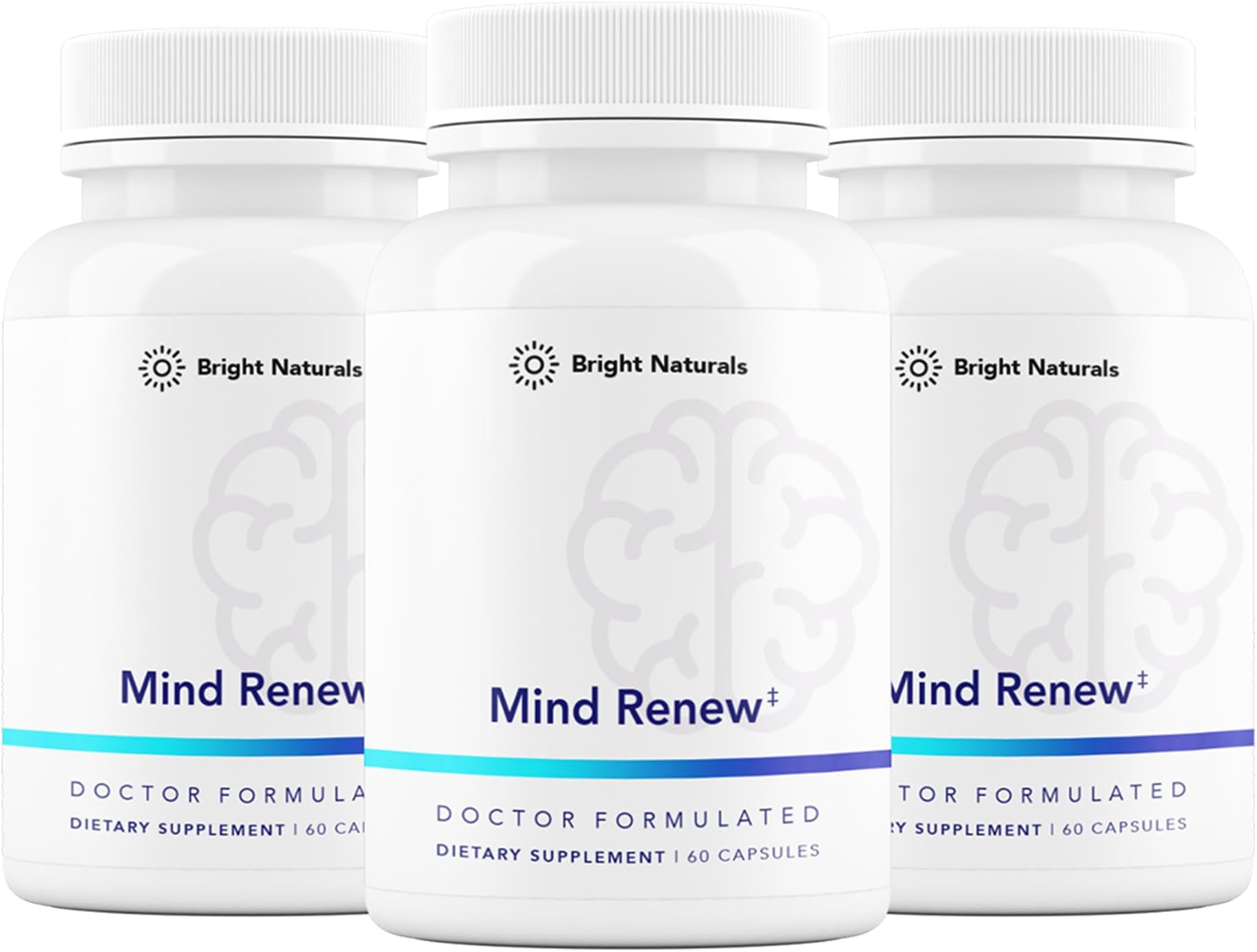 Mind Renew - Brain Supplements for Memory and Focus with Lion's Mane and Ginkgo Biloba Extract - 180 Capsules