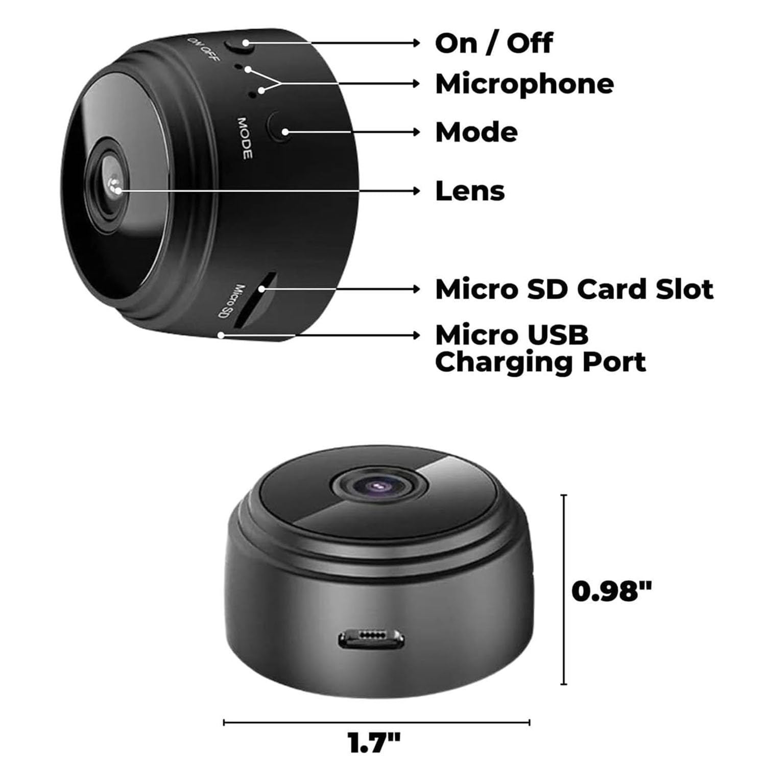 Nuracam Caméra De Sécurité Magnétique Mini sans Fil (4pcs)