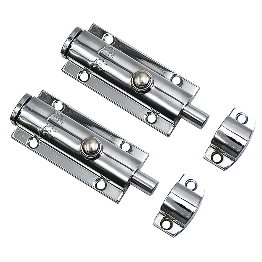NVSFZGIYG Portable Door Lock, Barrel Bolt Latch, Automatic Spring Thicken Anti-Theft Corrosion Resistant Insert Buckle,Cabinet