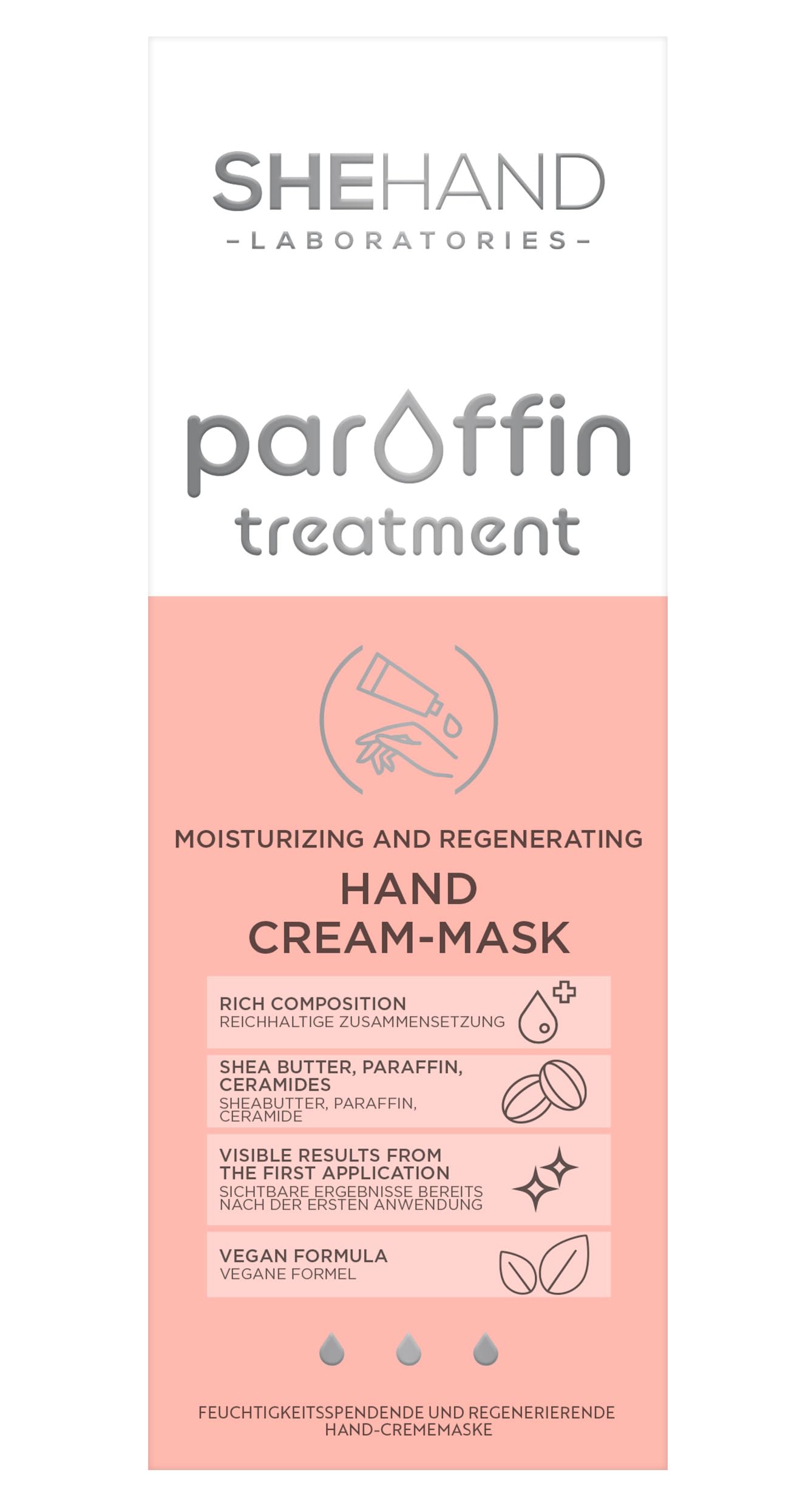 Trattamento alla paraffina maschera in crema idratante e rigenerante per le mani, 75 ml