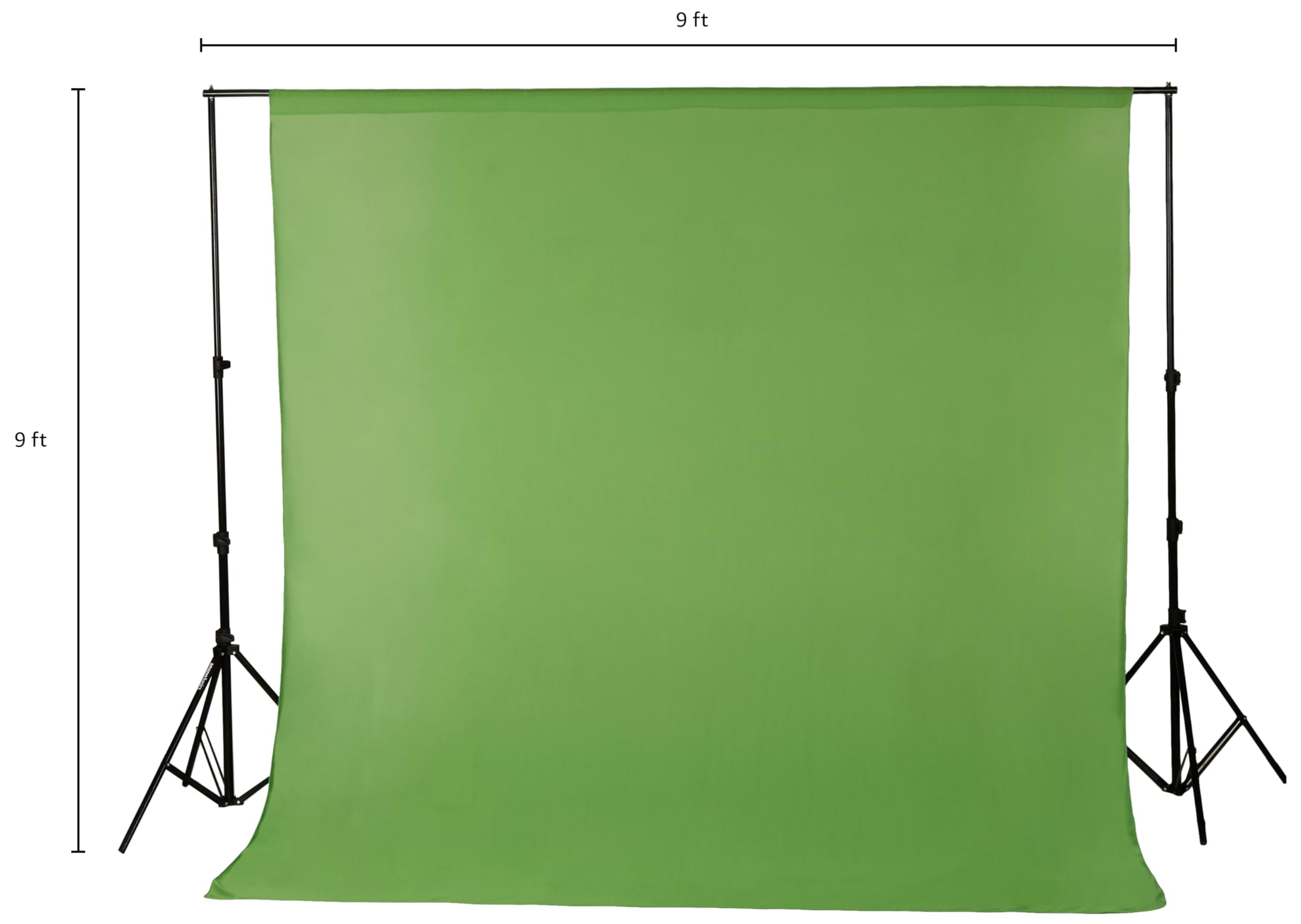 Amazon Basics Studio Background Stand Kit ((9 x 9 Feet) | Backdrop Photography and Videography | Adjustable | Foldable and Portable | with Carry Bag and Backdrop Curtain (Green) 1