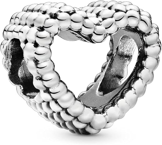 Pandora Jewelry Beaded Heart Sterling Silver Charm