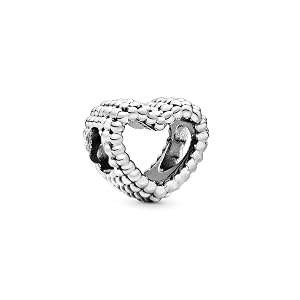 PANDORA Beaded Open Heart Charm - Compatible Moments Bracelets - Jewelry for Women - Gift for Women in