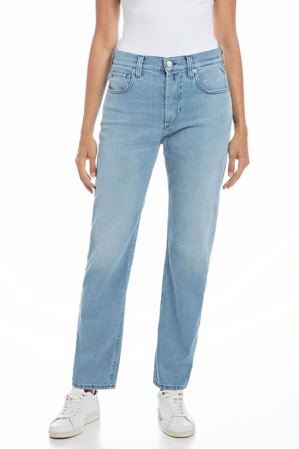 Replay Damen Jeans Maijke Straight-Fit, Light Blue 010 (Blau), 30W / 28L