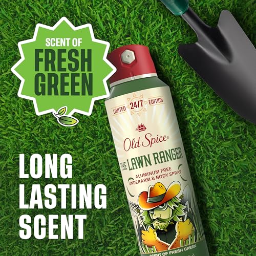 Image of Old Spice Aluminum Free Body Spray for Men, Summerdudes, 24 /7 Odor Control, 24 /7 Sunny Freshness & Long Lasting Scent, Limited Edition, Lawn Ranger with Fresh Green Scent, 5.1 oz