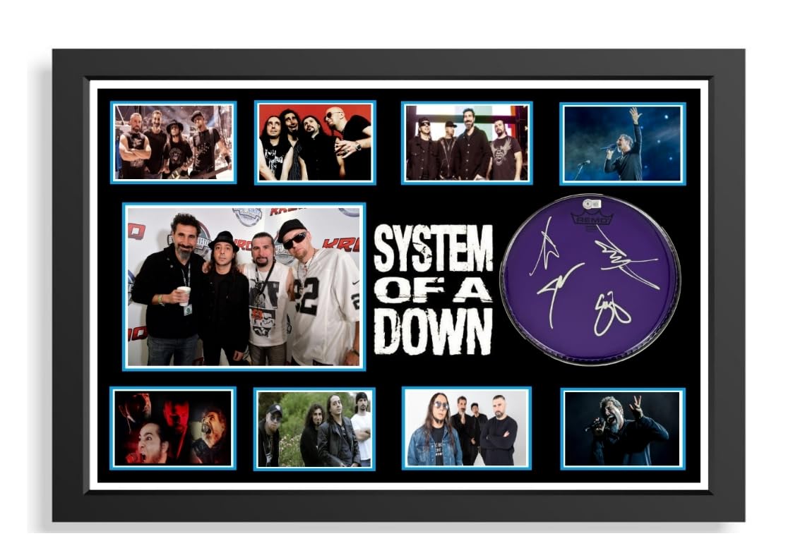 (37) System Of A Down Signed Framed Autograph Signature A4 (21 X 297 CM) Art Work Wall Art Display (REPRINT) #####