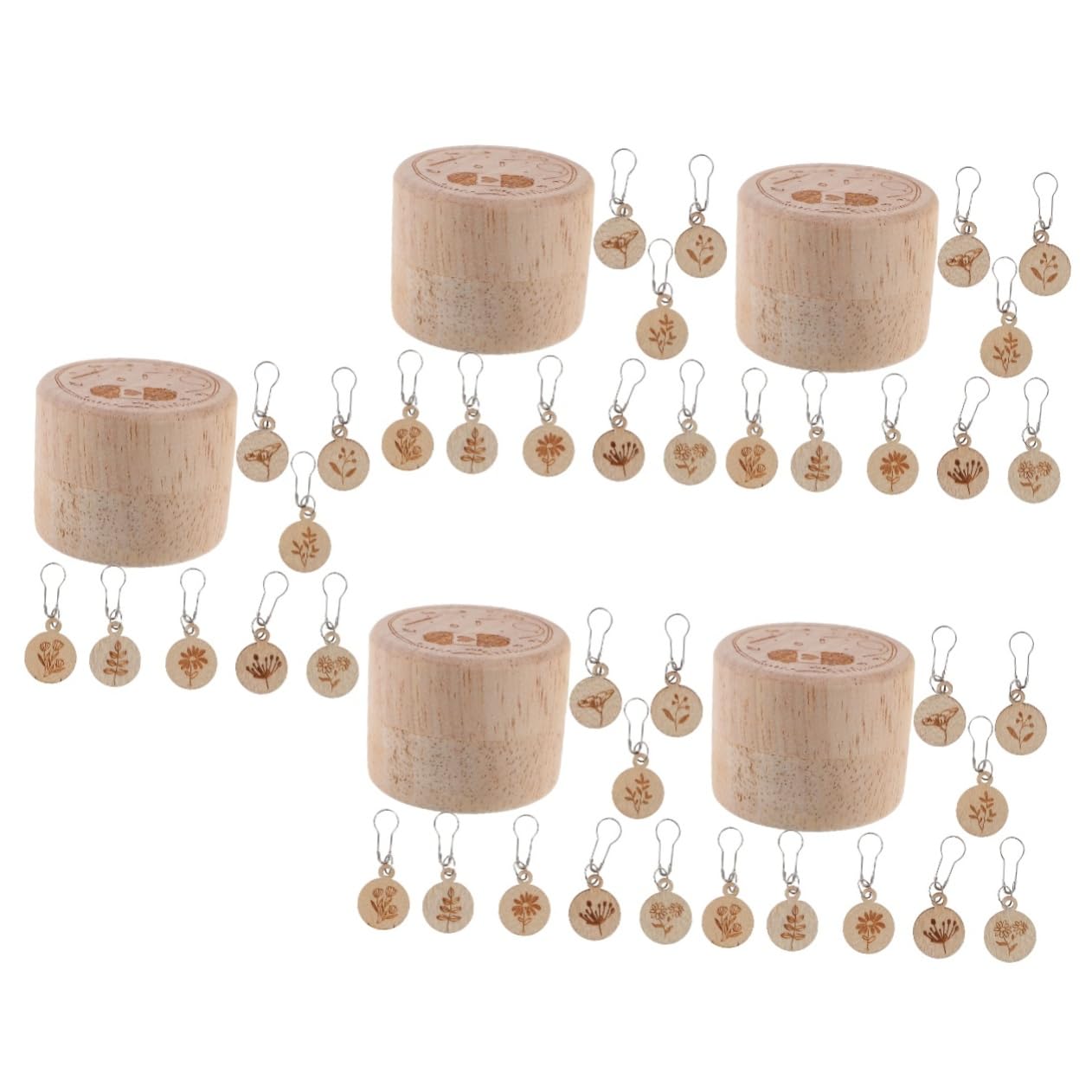 SEWACC 5juegos Marcadores De Tejer De Madera De Caja Perfectos Para Ganchillo y Manualidades