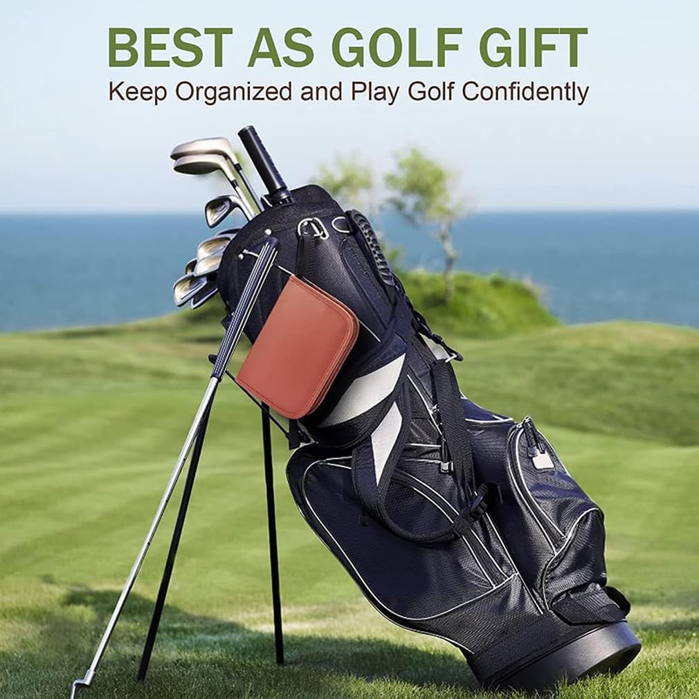 Golfball-Tragetasche, multifunktionales Golfzubehör-Set, Leder-Organizer für Herren, PU-Golftour-Tasche mit wichtigen Werkzeugen, ideales Outdoor-Sport-Geschenk-Set