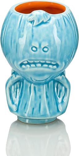 Geeki Tikis Rick & Morty Mr. Meeseeks Ceramic Mini Muglet Official Rick & Morty Collectible Tiki Style Shot Glass Holds 2 Ounces