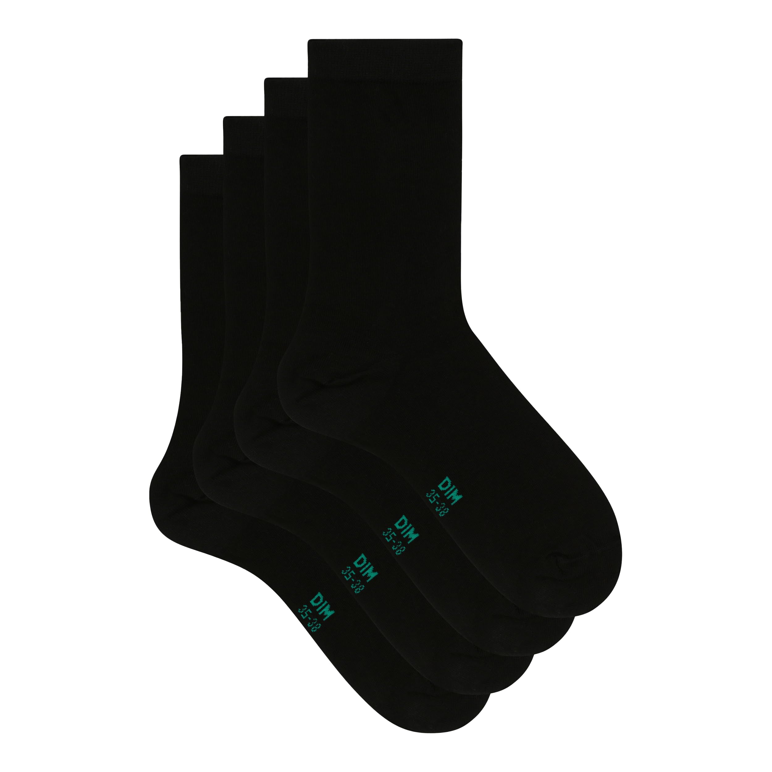 Dim Pack Of 2 Pairs Of Crew Socks Women's Black Size 39