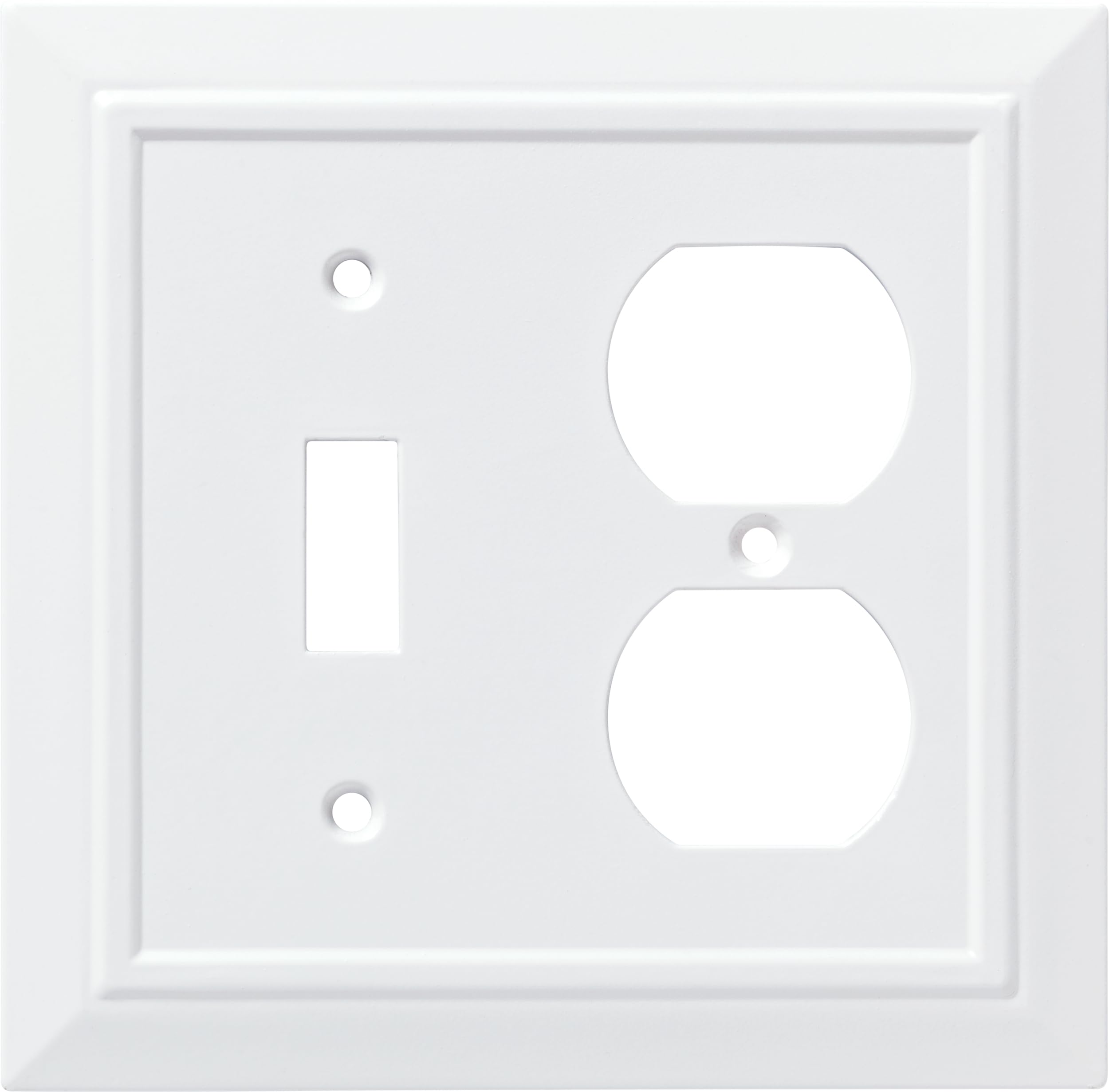 Plaque murale Franklin blanche duplex pour regrouper 1 interrupteur et 2 postes proprement