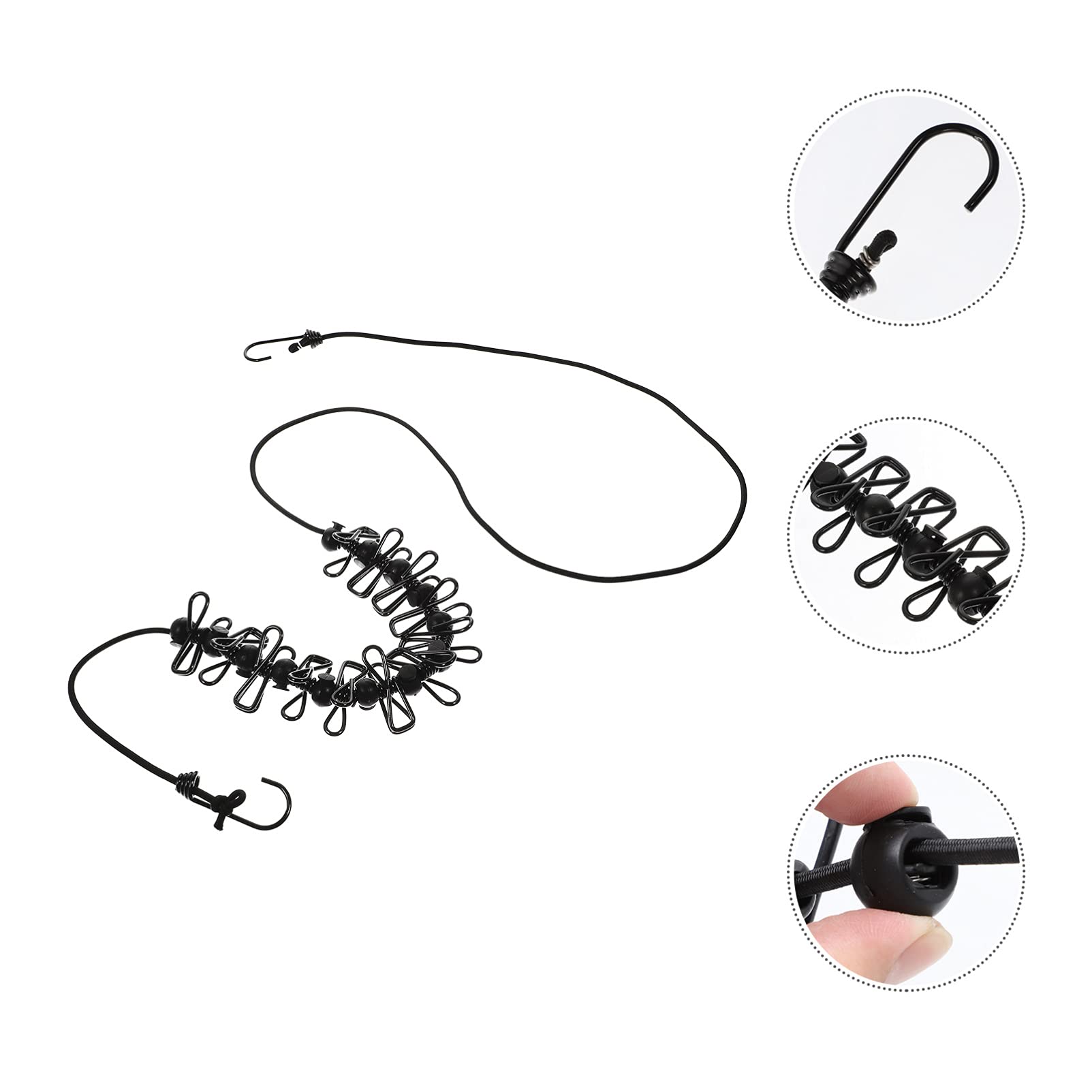 Zerodeko 4 Set Di Corde Per Asciugare I Vestiti Da Esterno Più Resistenti Con Clip Antivento Nere Per Viaggi Campeggio Casa E Giardino 2 Pezzi * 4