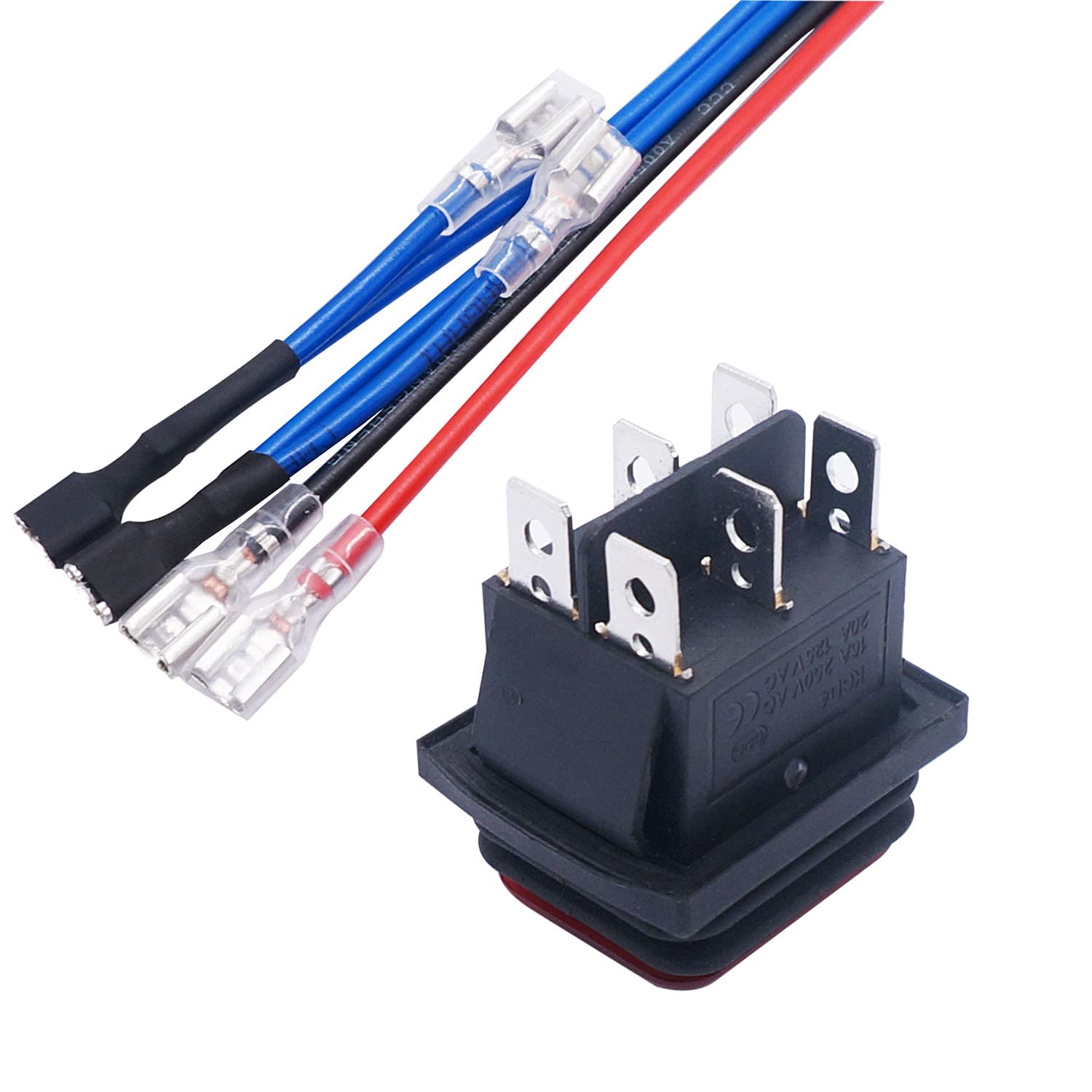 Rocker Switch Weideer DPDT 6-Pin Momentary - ON/Off/ON 20A 12V DC ...