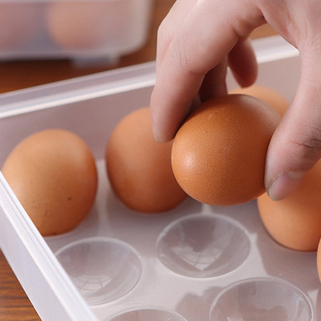 Param 24 Grids Egg Tray Transparent Fiber Freezer Storage Box Eggs Preservation Box (ABS Plastic) 4