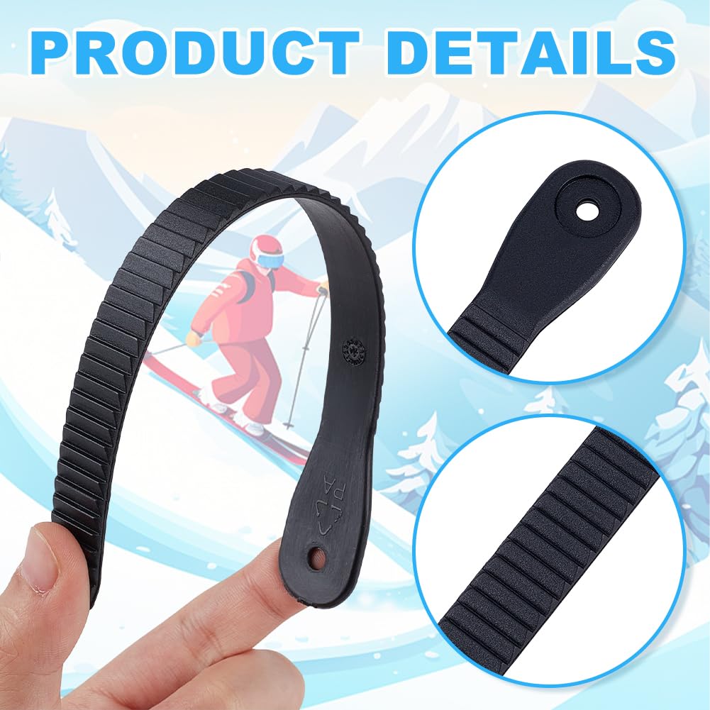 NBEADS 9 STK. Snowboard Bindung Riemen, 20.8x2.1cm Schwarze Elastische Strap-in-Bindungsriemen Snowboard Leiterriemen für Schuhe Bindungen Zubehör Ersatz