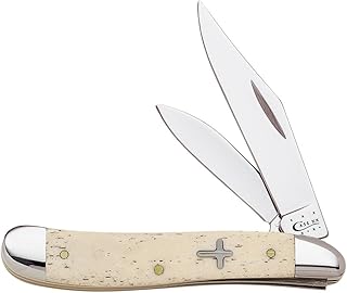 Case WR XX Pocket Knife Smooth Natural Bone Peanut W/Cross Shield Item #22503 - (6220 SS) - Length Closed: 2 7/8 Inches - Case
