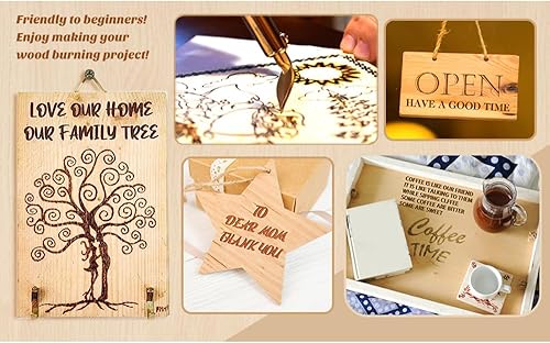 Miniatura 10 de Letras de madera con puntas de combustión de madera, letras mayúsculas del alfabeto, juego de personalización para madera y otras superficies con