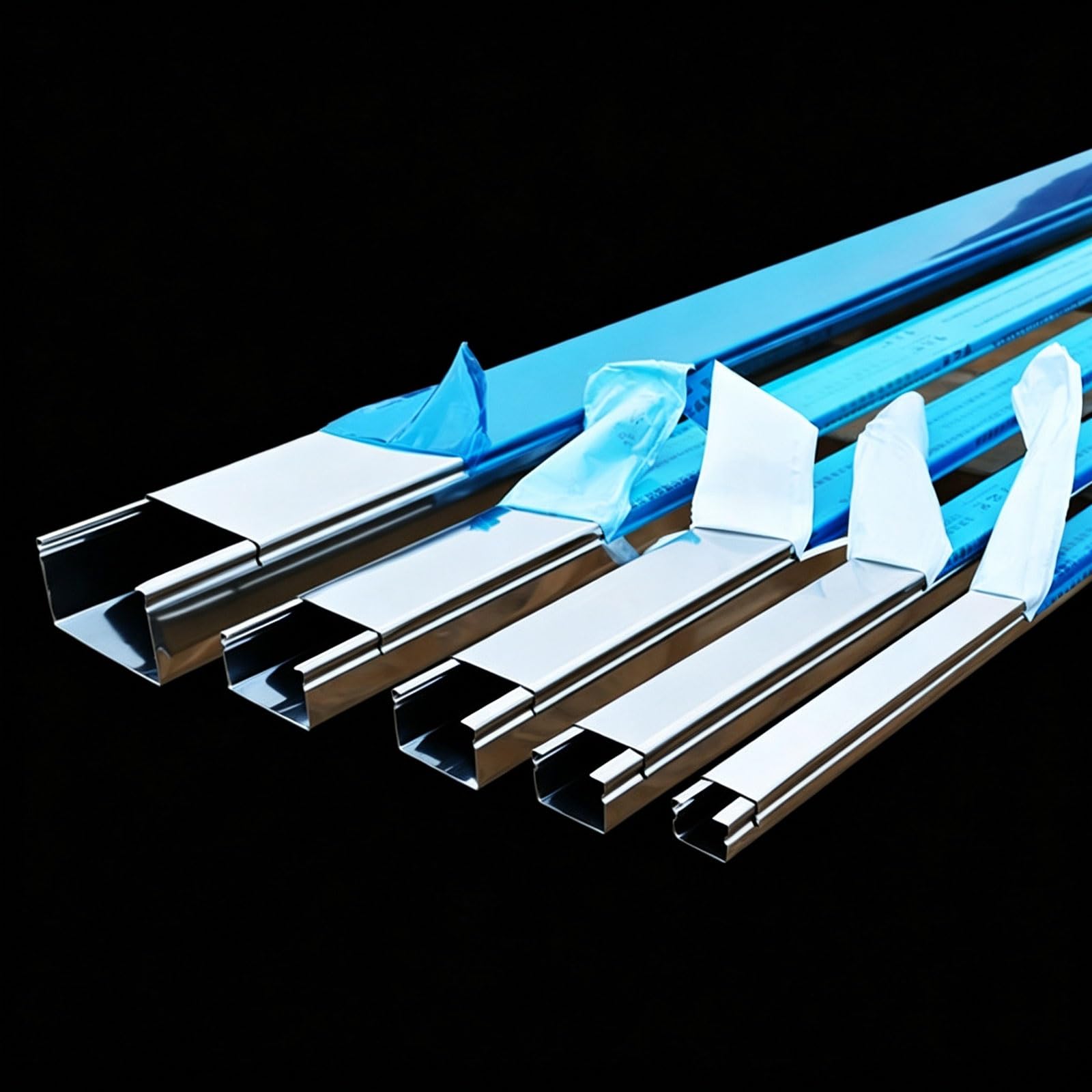 Canalina Passacavi Quadrato, Canale Di Copertura del Cavo In ​​Acciaio Inox | Occultamento Cavi per Casa, Ufficio e Magazzino, Copricavo Metallico Verniciabile(201,60x30mm)