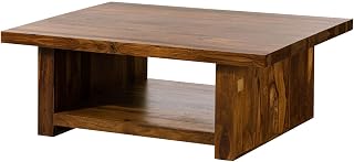 MASSIVMOEBEL24.DE | Duke - Couchtisch aus Massivholz - walnuss, lackiert | Sheesham | 120x85x43 | 2 Ablageflächen | Kaffeetisch Beistelltisch Sofatisch