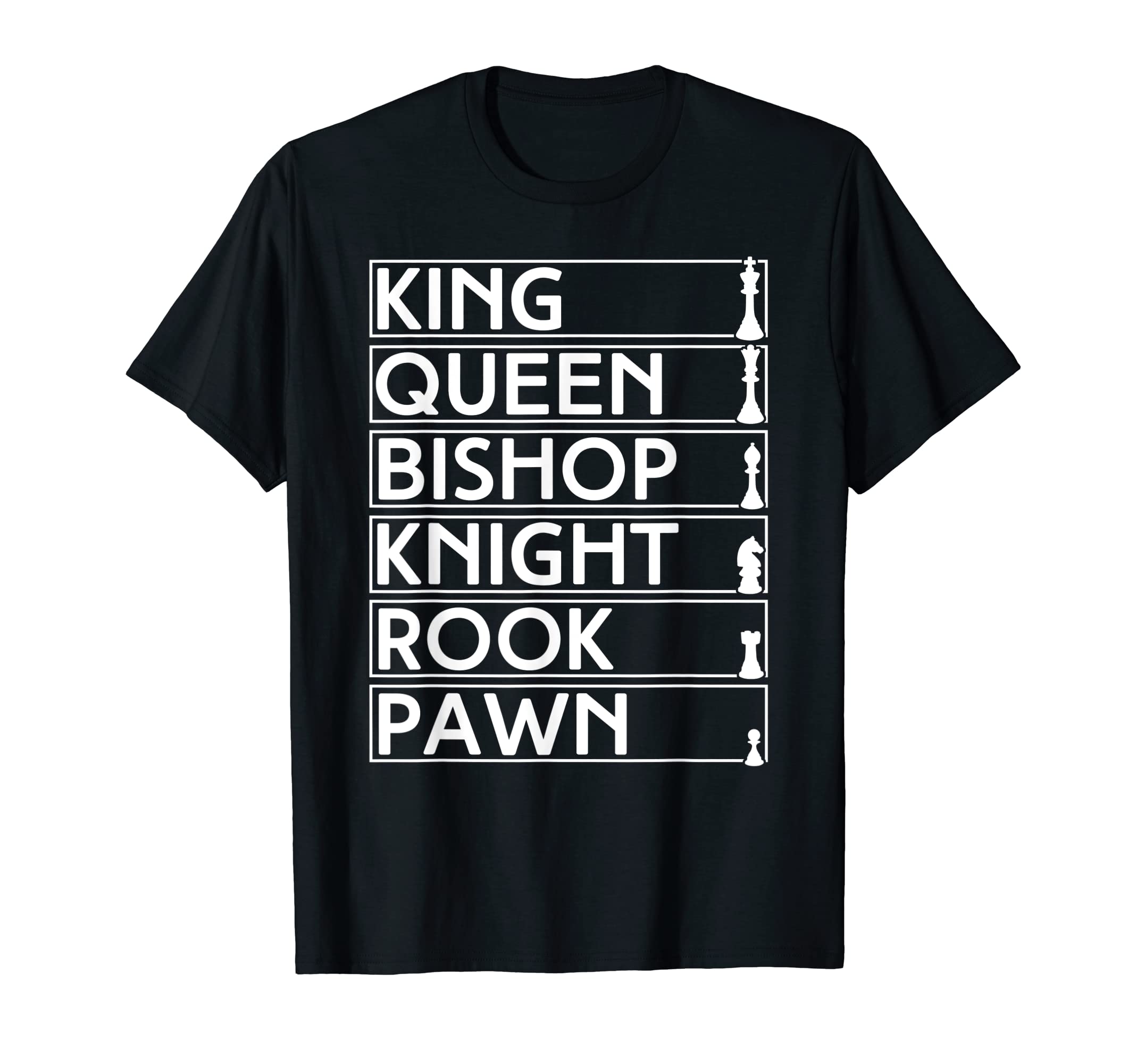 Chess School Club merchKing Queen Bishop Knight Rook Pawn Chess Pieces T-Shirt