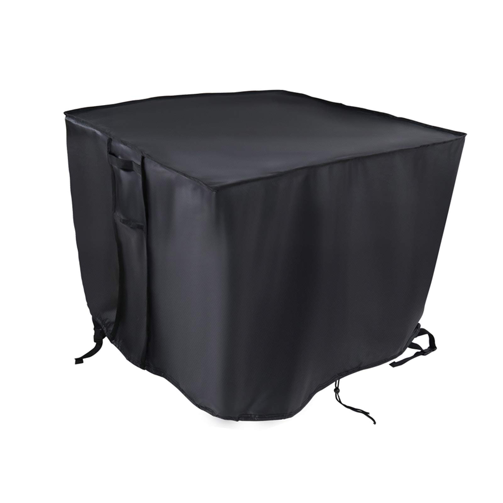 Fenghome 118x118x65cm Square Fire Pit Cover, Water Resistant UV Protection, Outdoor Patio Garden Firepits Fire Tables Fireplaces Cover, Black