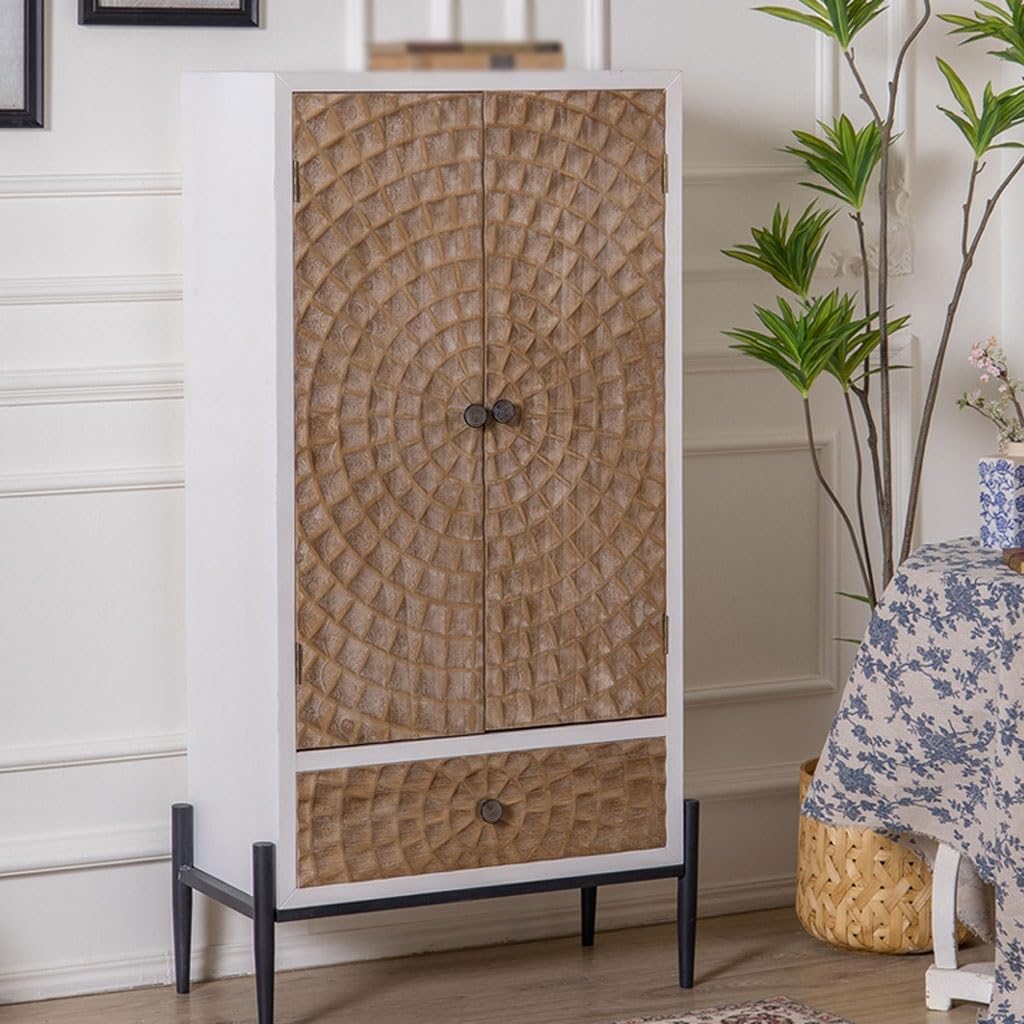 Bufetera Solid Wood Living Room Large Capacity Storage Sideboard B&B Bedroom Decoration Storage Bedside Table Aparadores para Comedor, 76X38X147cm