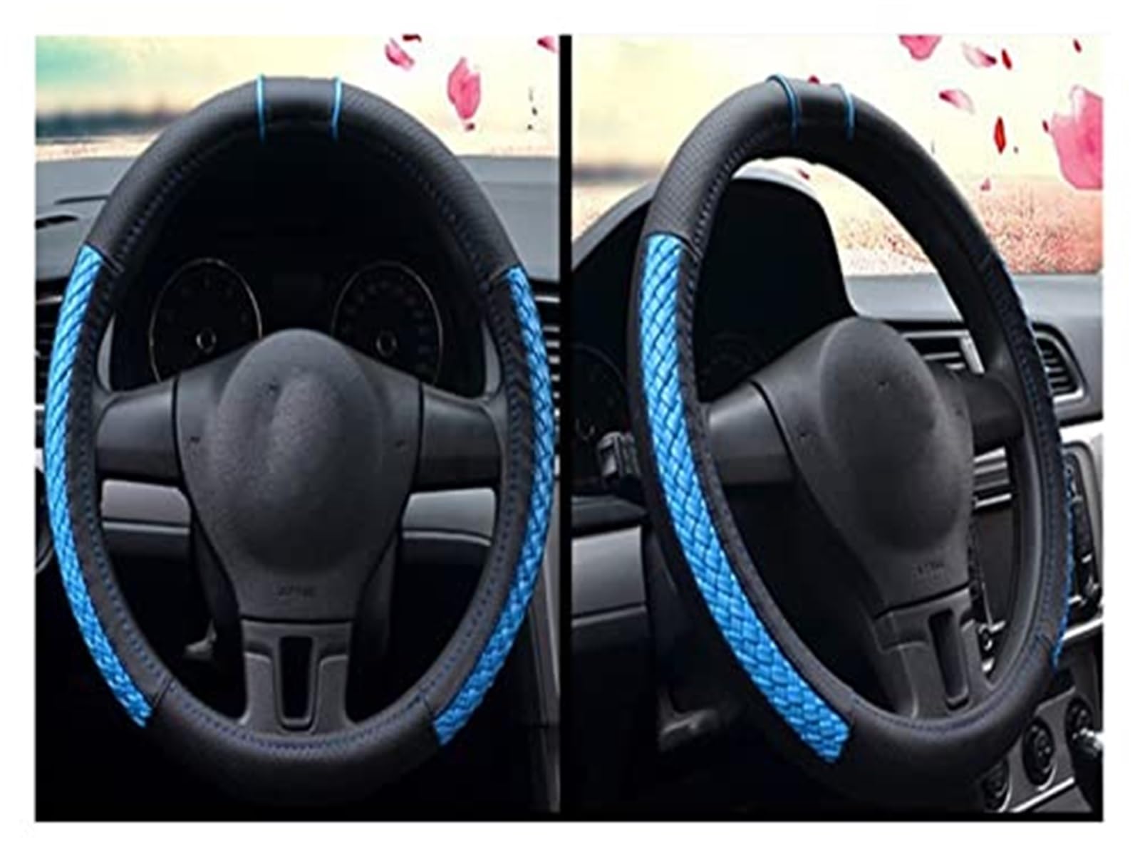Funda Protectora para Volante de Coche Funda para Volante Funda para Volante de Coche Universal 37-38cm(Blue)