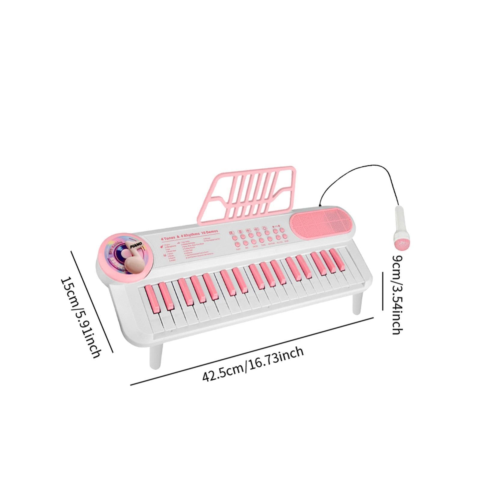 Gralara Piano Keyboard Elektronisches Musikspielzeug für Kinder mit 37 Tasten Und Mikrofon Lernklavier Zur Musikalischen Erziehung für Eltern Kind Kommunikati, Weiß