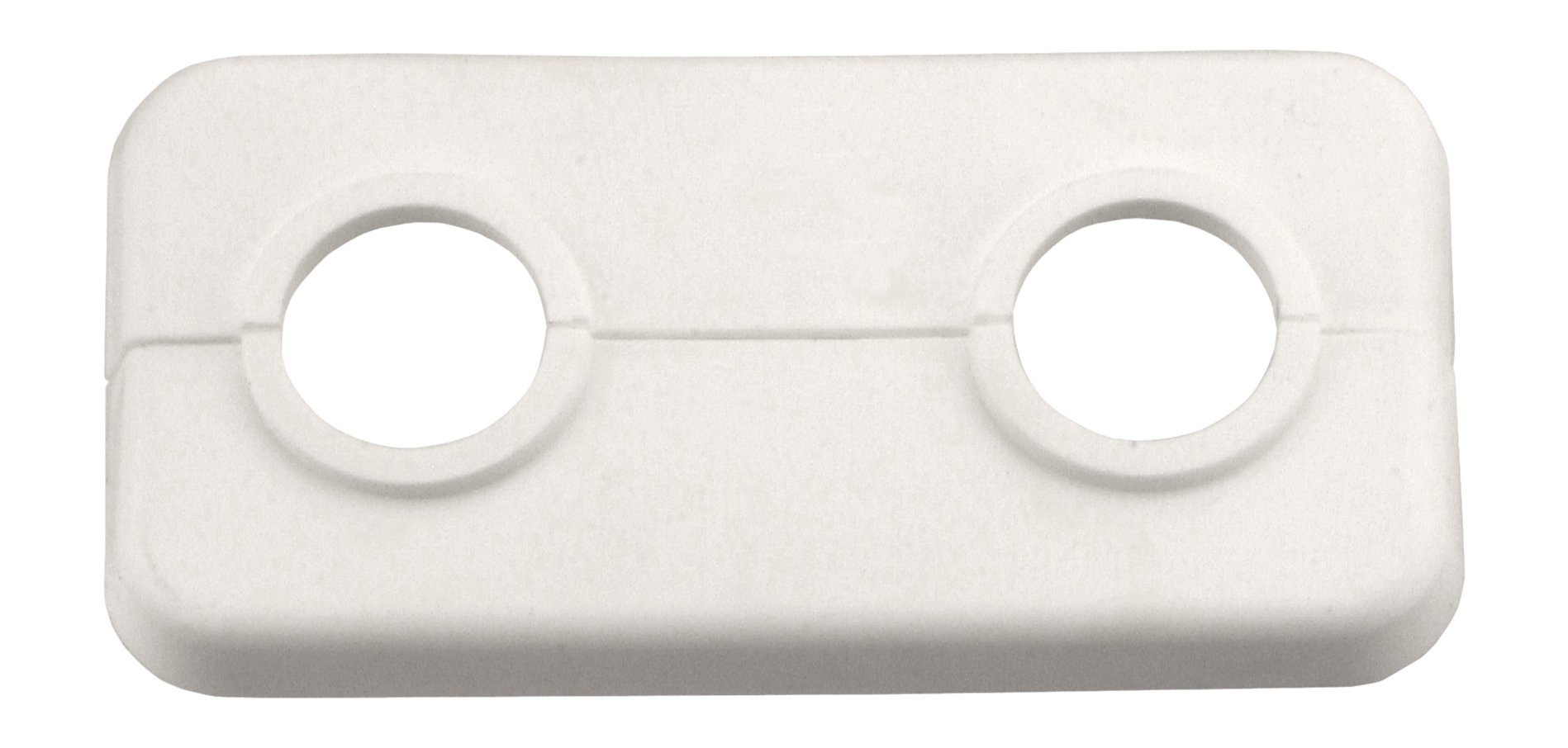 CORNAT T384001 Rozeta podwójna klapa biała plastikowa 18 mm 2 szt