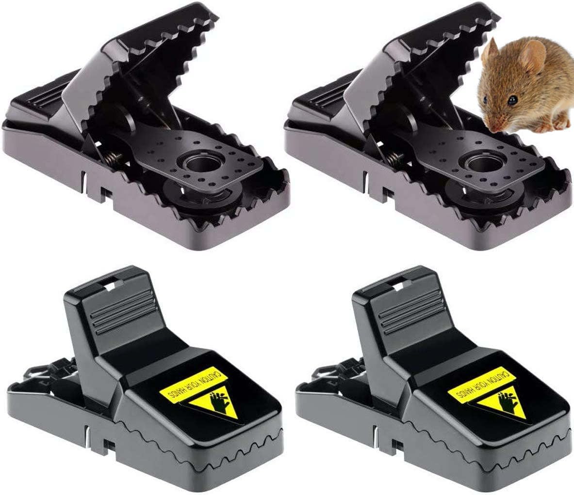 Mouse Traps For Indoors, Best Reusable Mouse Traps That Work, Mice Traps Snap & Indoor Trap with Detachable Bait Cup, Very Effective & Safe Better Mouse Catcher (pack of 4)