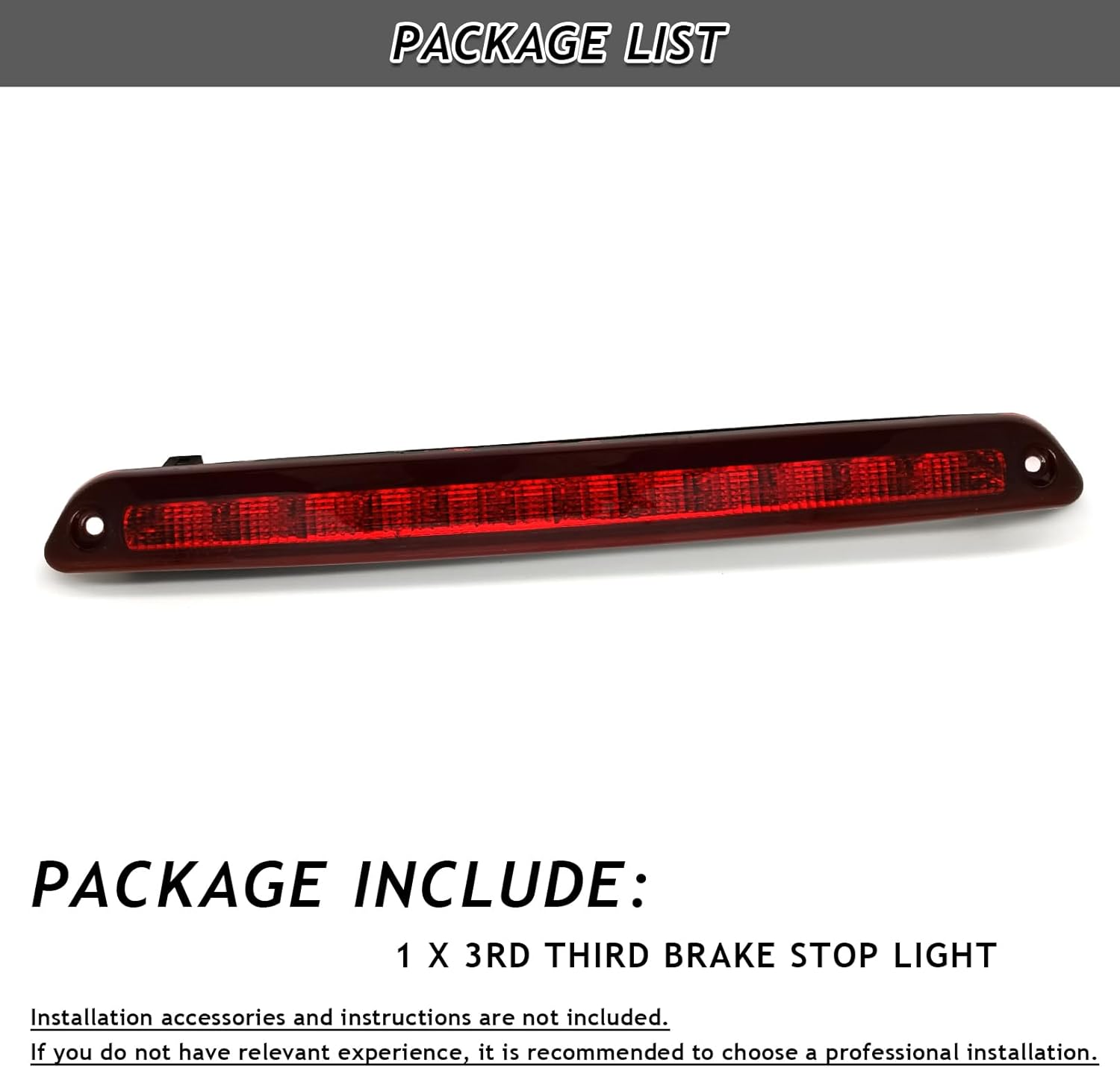 Bewild Rear Door 3rd High Level Mounted Brake Stop Light Fit For 2006-2019 Mercedes-Benz Sprinter W906 High Mount Stop Braking Signal Lamps Red Housing For A9068200456, 2E0945097