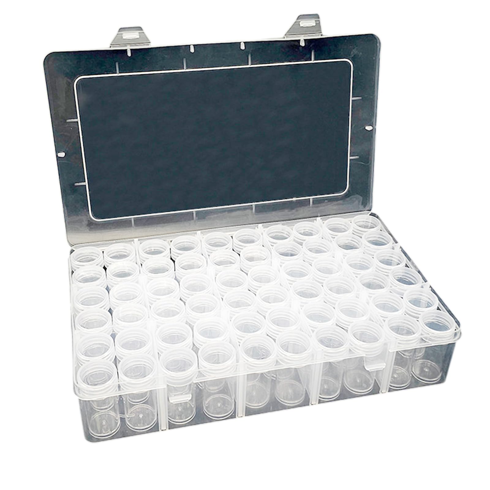 Snorvixre Clear Round Bottles Organizers with Sticker Labels for Sorting Beads Small Parts Sturdy Storage Container Small Parts Organizers