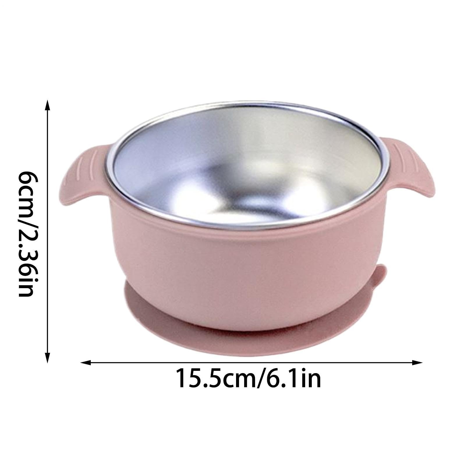 Babý Suction Bowl – Stainless Steel Non Slip Spill Proof Bowl | Double Handles Self Feeding Toḋdler B́owl | Babý Suction Bowls, Stainless Steel Non Slip Spill Proof Multiple Used — view 2