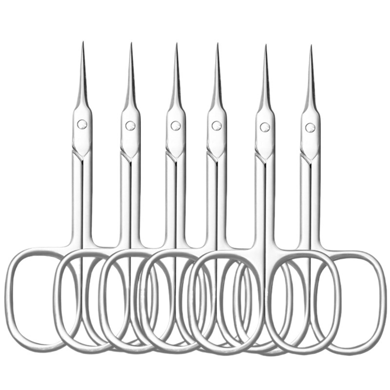 Wwyyzayc Shinny 6Pcs Set Stainless Steel Cuticle Scissors Nail Clippers Trimmer Manicure Tools Dead Skin Remover(Shinny 6Pcs Set)