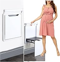 mwater Wall Mounted Folding Shower Seat & Shoe Stool - 500 LB Capacity, Space-Saving, Silent Operation