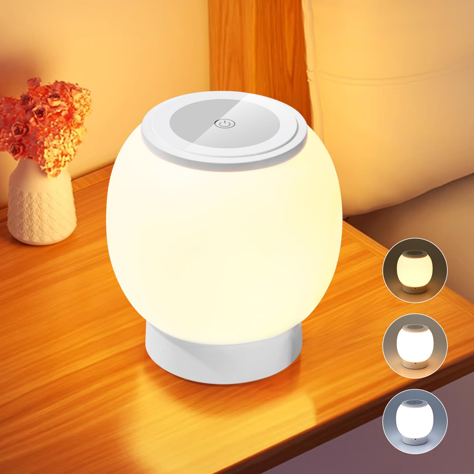 Baby Night Light Nursery Night Lamp for Breastfeeding Touch Night Lamp Eye Caring 3 color temperatures Stepless Dimming