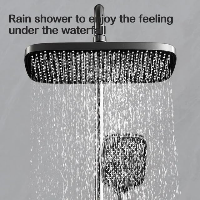 Image of RUVEL Shower Set - Aroha This Italian Brass Rainfall Shower Set offers 4 Water Functions for a luxurious shower experience