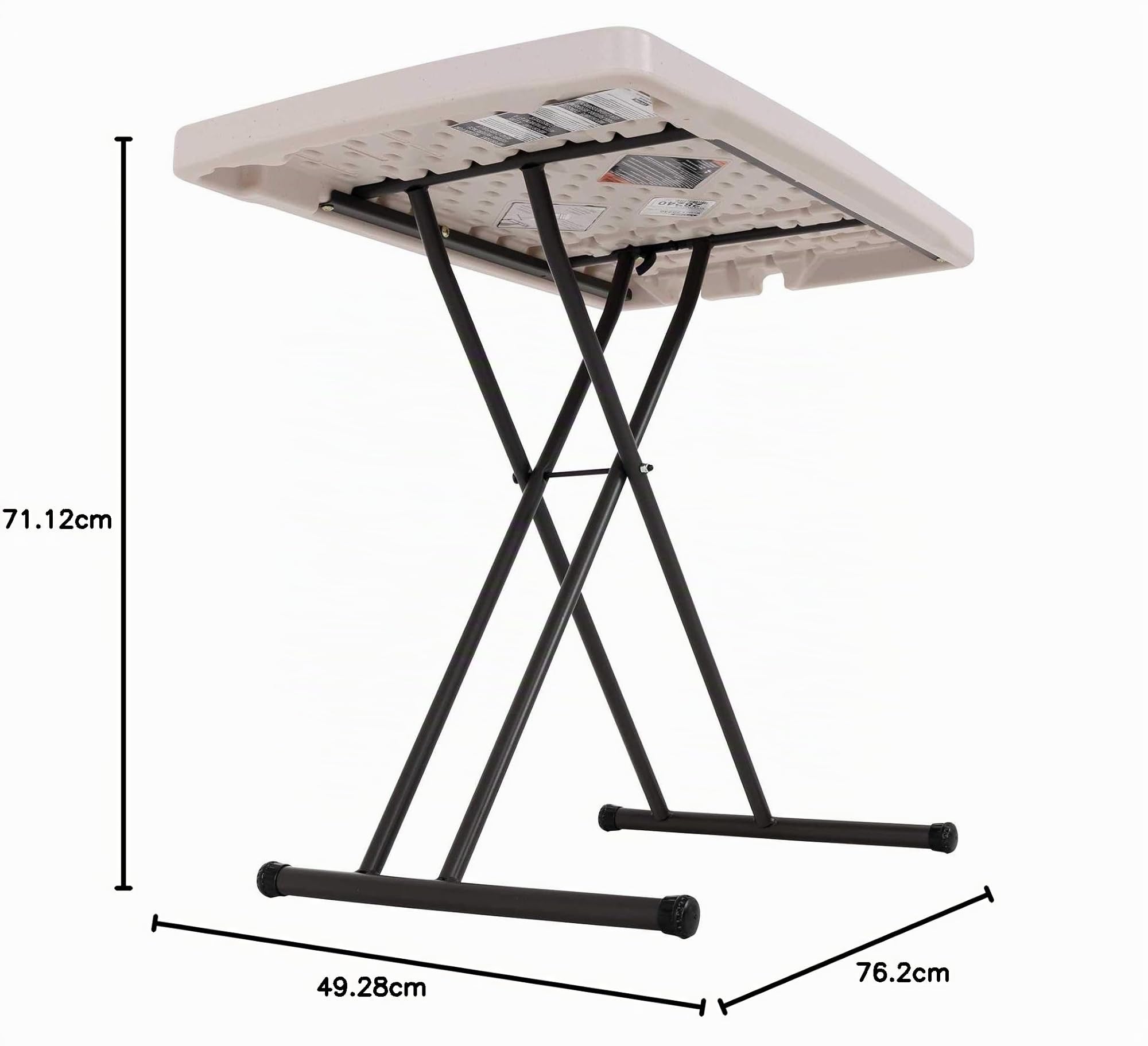 Lifetime Mesa Personal de Altura Ajustable de 76 cm, Almendra