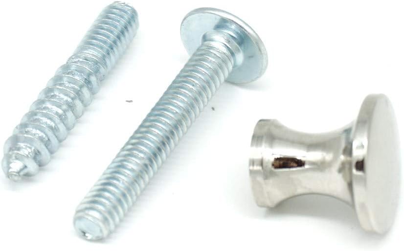 8 Small Knobs Solid Brass Base Polished Nickel Antique Style 1/2" Diameter X 1/2" Projection