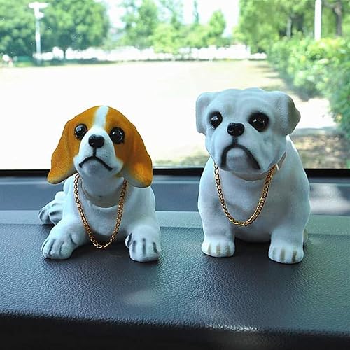 Miniatura 6 de BESPORTBLE Tablero de instrumentos de perro de animal decoración de perro de escritorio, cabeza agitada, muñecos de perro, estatua para el hogar,