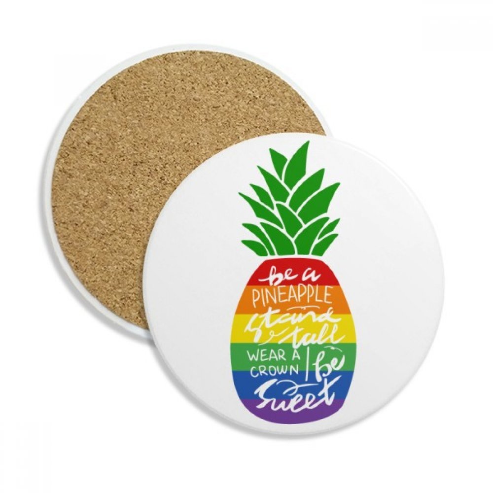 Dessous de verre céramique absorbant ananas LGBT support tasse mug pierre sous-verre