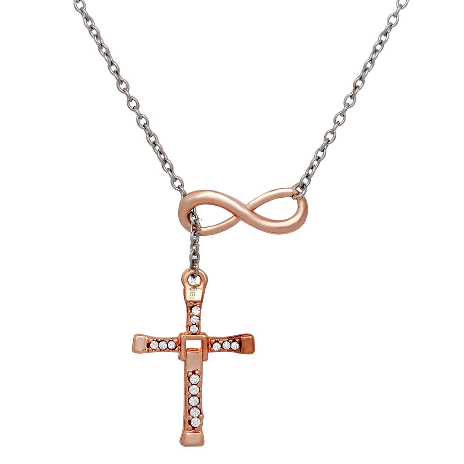 Mahi Rosegold Plated Infinity Cross Symbol Pendant Necklace with Crystals for Women (PS1101731M) (B08VJ727TF) Amazon Price History, Amazon Price Tracker