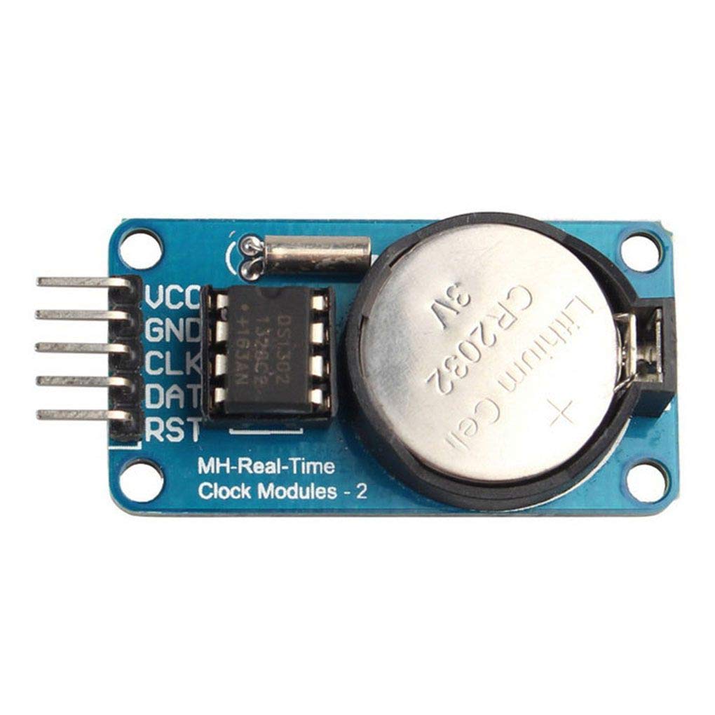 Module Horloge Temps Réel DS1302 Whadda – Kit 2 Pièces Avec Batterie CR2032, 24/12 Heures