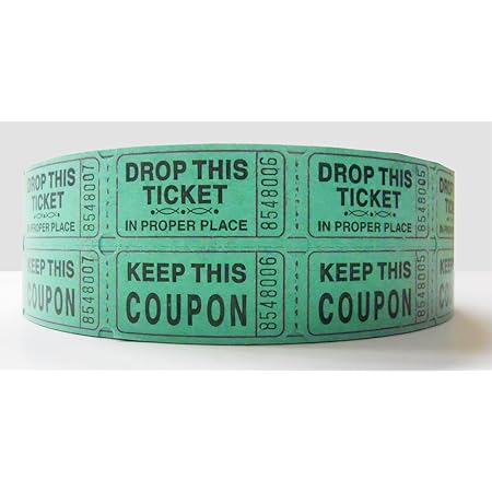 Amazon.com : Fun Express Green Coupon Double Roll Tickets ...